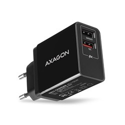 AXAGON ACU-QS24, QC & SMART nabíjačka do siete 24W, 2x port USB-A, QC3.0/AFC/FCP + 5V/1,2A