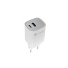 Universální USB nabíječka Natec RIBERA GaN 30W, 1X USB-A, 1X USB-C, Bílá
