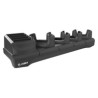 Multi-slot cradle to charge up to four TC53/TC58 TC53e/TC58e/TC53e-RFID devices and four batteries. Includes shim and PS