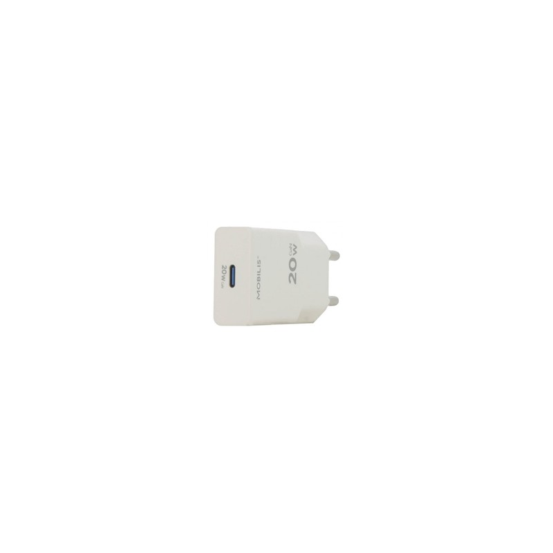 Mobilis Energy Charger - 20W Ultra-Thin/Wall Charger - 1 USB C - White