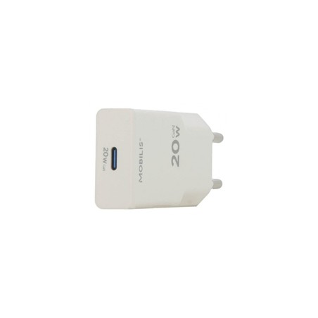 Mobilis Energy Charger - 20W Ultra-Thin/Wall Charger - 1 USB C - White