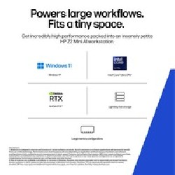 HP PC Z2 Mini G1i Intel Core U7 265 vPro, RTX A400 4GB, 2×16GB DDR5,1TB, no Kb+Mouse,WiFi 7+BT, 280W,Win11Pro,3yo