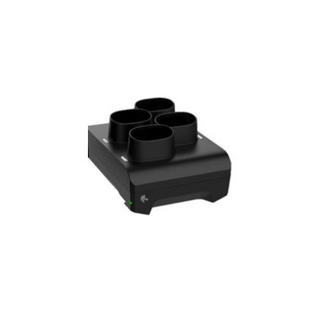 Zebra CS6080 Cordless: 4-Slot Battery ShareCradle, INDUCTIVE, Midnight Black. Includes Power Supply And DC Line Cord.