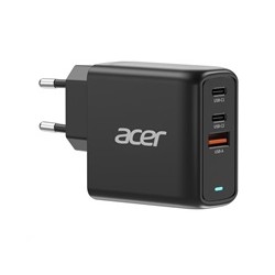 ACER Adapter 67W PD GaN charger,USB-C,USB-A,EU plug,Black