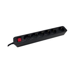 Mcab Socket Strip 6S PVC 3M BK Eco/16A/3680W
