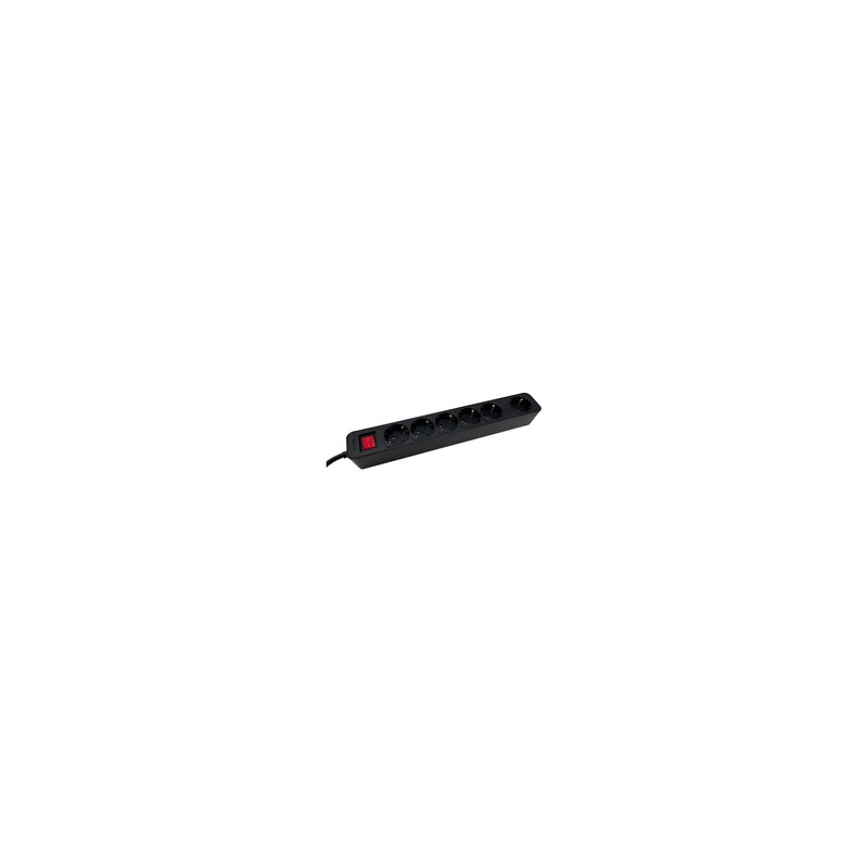 Mcab Socket Strip 6S PVC 3M BK Eco/16A/3680W