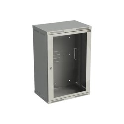 Rozvaděč nástěnný SENSA 18U 400mm, dveře sklo, RAL 7035, SENSA-18U-64-11-G