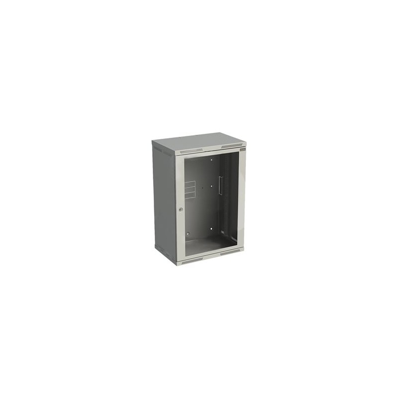 Rozvaděč nástěnný SENSA 18U 400mm, dveře sklo, RAL 7035, SENSA-18U-64-11-G