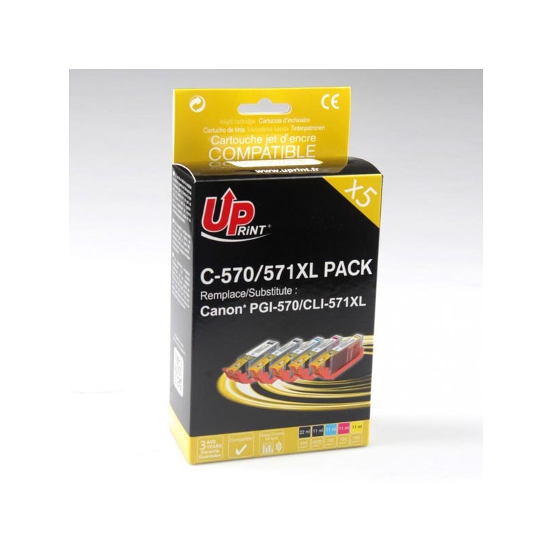 UPrint kompatibilní ink s CLI571, C-570/571XL PACK, 2xblack/1xcyan/1xmagenta/1xyellow, high capacity