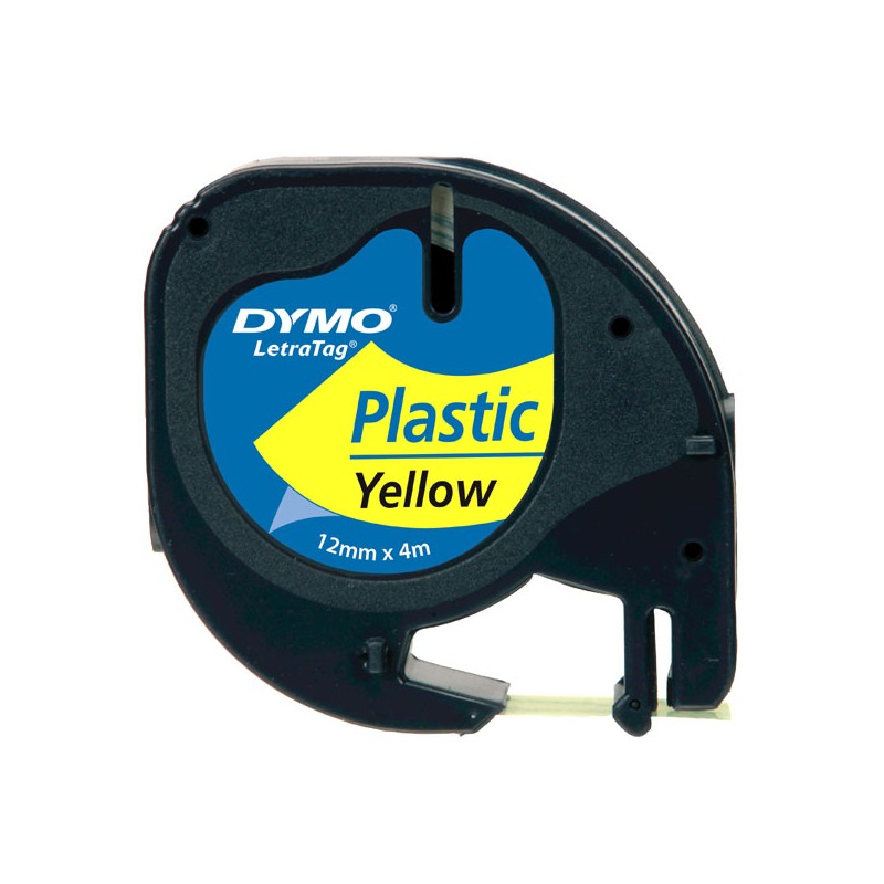 Dymo originální páska do tiskárny štítků, Dymo, 59423, S0721620, černý tisk/žlutý podklad, 4m, 12mm, LetraTag plastová páska