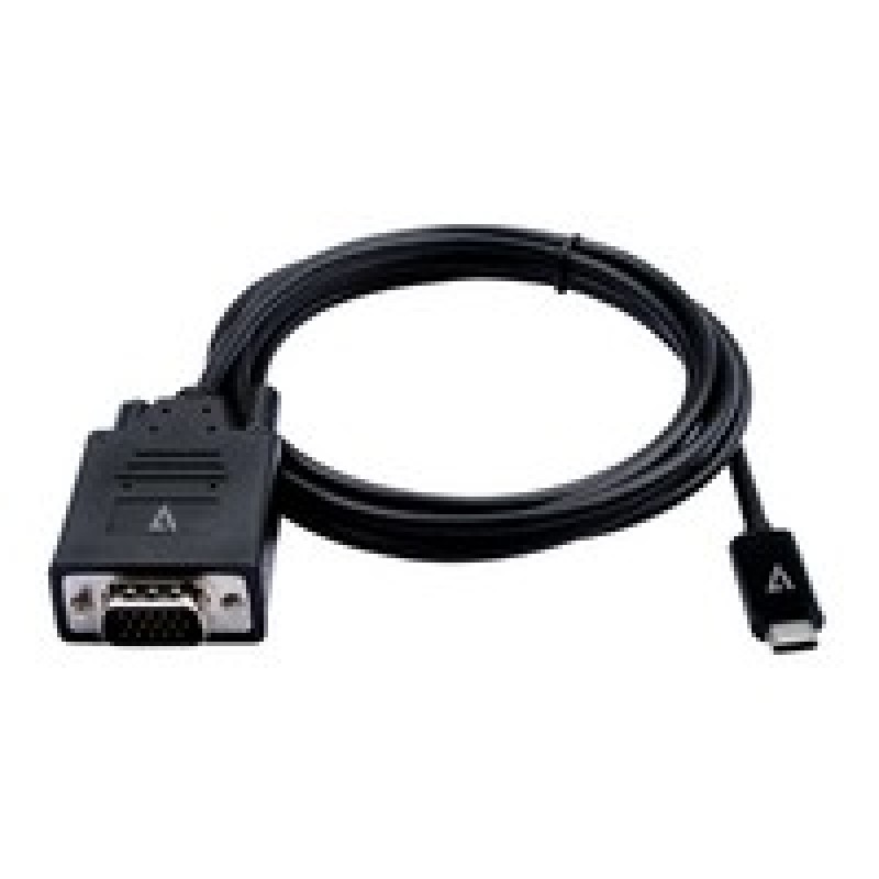 V7 Black USB-C TO VGA Video Cable/USB-C Male TO VGA Male 2M 6.6FT