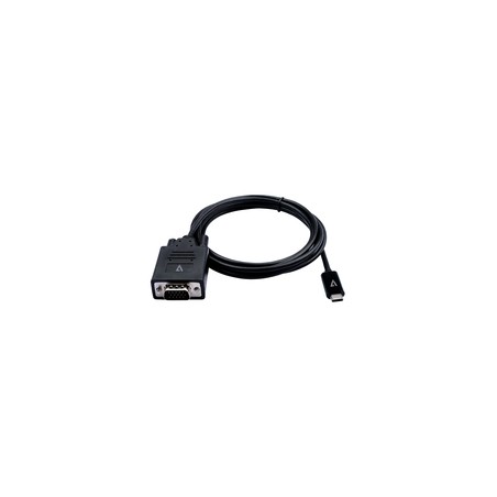 BLACK USB-C TO VGA VIDEO CABLE/USB-C MALE TO VGA MALE 2M 6.6FT