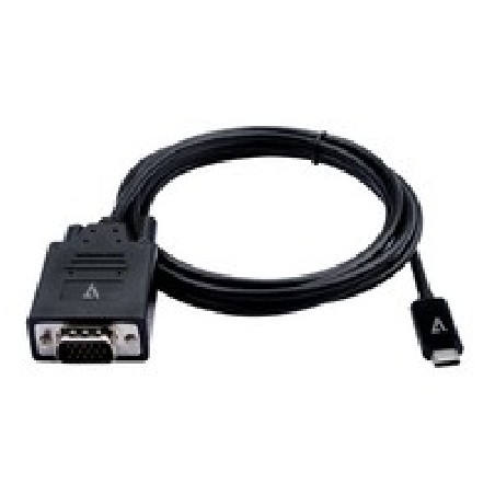 V7 Black USB-C TO VGA Video Cable/USB-C Male TO VGA Male 2M 6.6FT
