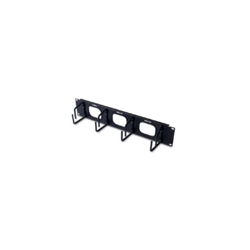 2U Horizontal Cable Organizer w/ Pass-Thru Black