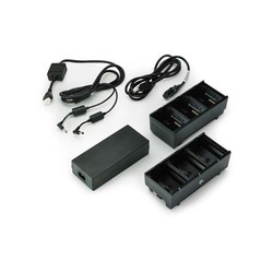Two 3 slot battery chargers (charges 6 batteries) with power supply and Y cable ZQ600, QLn or ZQ500. UK power cord included