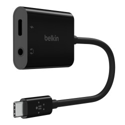 ROCKSTAR 3.5 MM JACK AUDIO AND/USB-C CHARGING ADAPTER BLACK