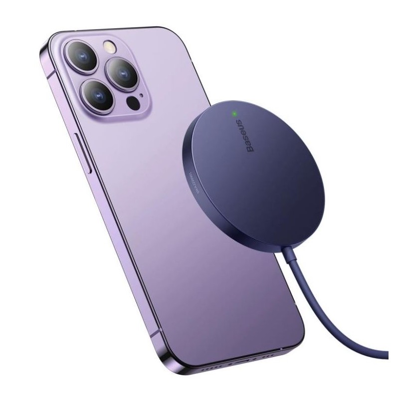 Baseus bezdrátová nabíječka do sítě Simple Mini3 15W USB-C fialová