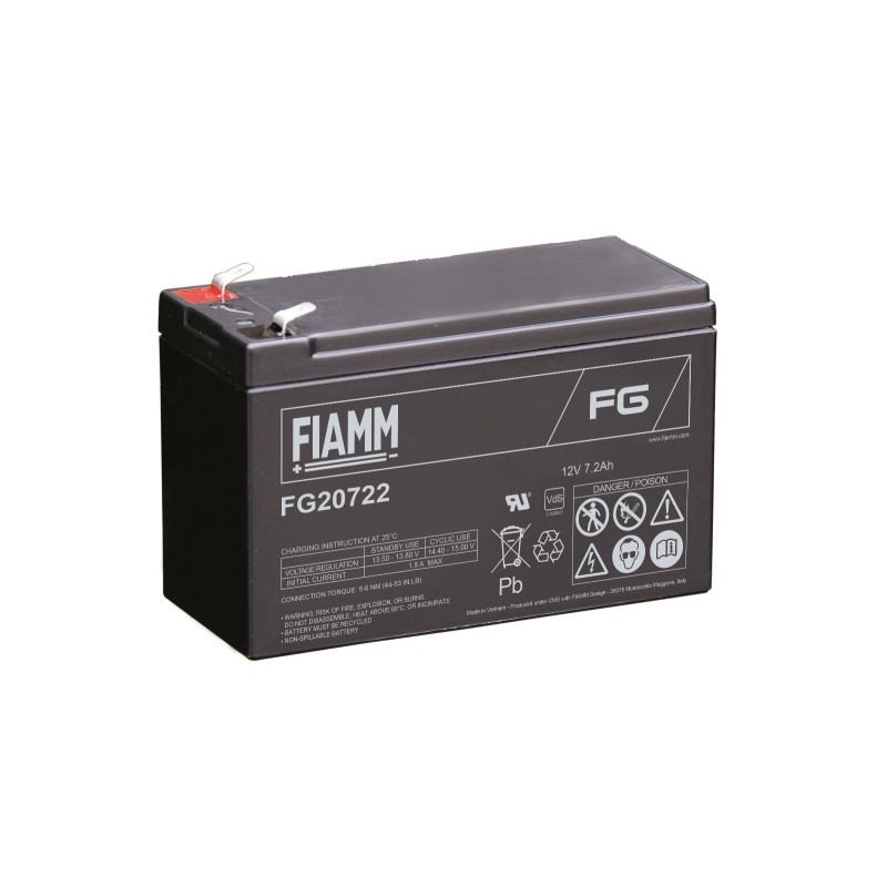 Fiamm olověná baterie FG20722 12V/7,2Ah Faston 6,3
