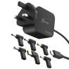J5Create 67W GaN PD USB-C Mini Charger/UK Plug 6 Types OF DC Connector