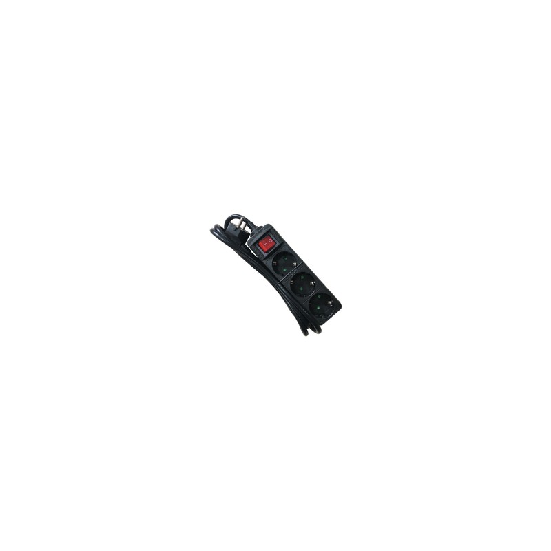 Mcab Socket Strip 3S PVC 1.5M BK Eco/16A/3680W