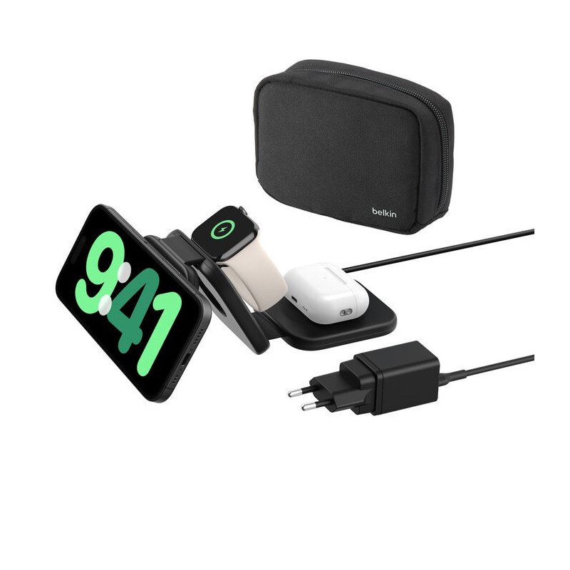 BOOST CHARGE PRO QI2 3IN1/MAGN REISELADEGERT 15W SCHWARZ WIZ024VFBK