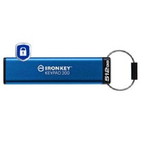 Kingston 512GB IronKey KEYPAD200 AES-256/FIPS 140-3 LVL3 Pendingencrypted
