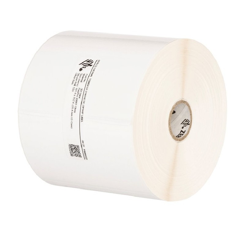Zebra Label, Polyethylene, 102X76MM Thermal Transfer, Polye 3100T Gloss, Permanent Adhesive, 25MM Core