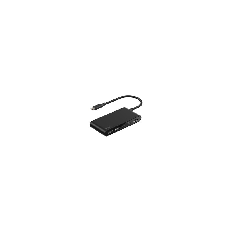 Belkin CONNECT 5-IN-1 USB-C Hub With/Dual USB-C Ports Black