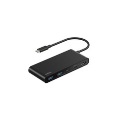 Belkin CONNECT 7-IN-1 USB-C Hub With/Dual USB-C Ports Black