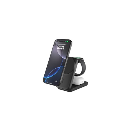 ULTRACHARGE 25 WATT QI2 MAGNETI/3-IN-1 LADESTATION KLAPPBAR SCHW WIZ036KQBK