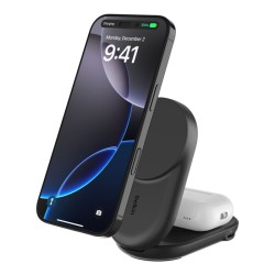 ULTRACHARGE 25 WATT QI2 MAGNETI/2-IN-1 LADESTATION KLAPPBAR SCHW WIZ039KQBK