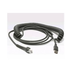 Zebra Cable - Shielded USB: Power Plus Connector, 7FT. (2.8M), Straight, 12V