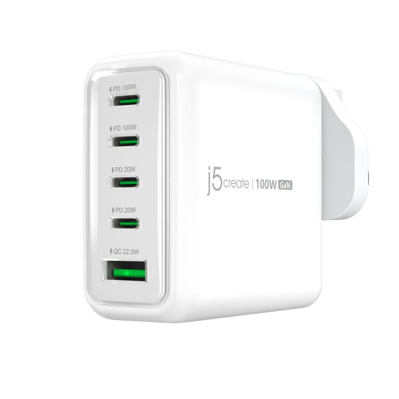 J5Create 100W GaN USB-C 5-Port Charger/