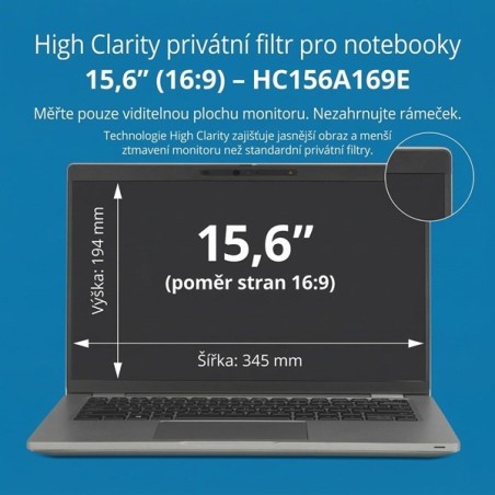 KENSINGTON HIGH CLARITY PRIVACY/SCREEN FILTER FOR 15.6IN LAPTOPS