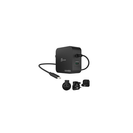 J5Create 102W GaN PD USB-C 2-Port/Charger Changeable AC Plugs