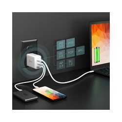 65W GAN USB-C 3-PORT CHARGER/EU WHITE