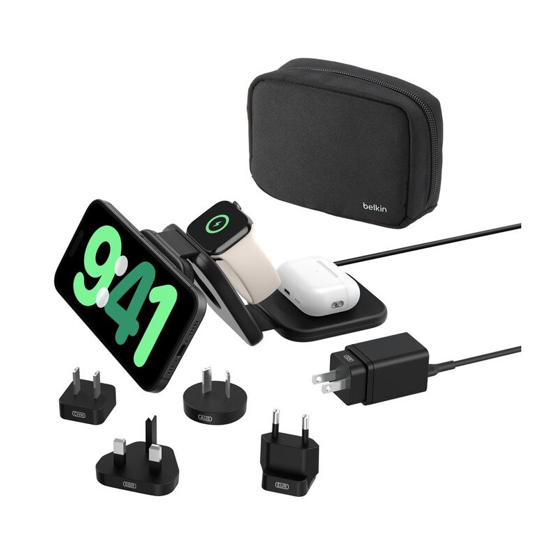 BOOST CHARGE PRO QI2 3IN1/MAGN REISELADEGERT 15W SCHWARZ WIZ024HQBK