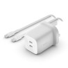 BELKIN 65W DUAL USB C GAN/CHARGER 2M C C 100W CABLE