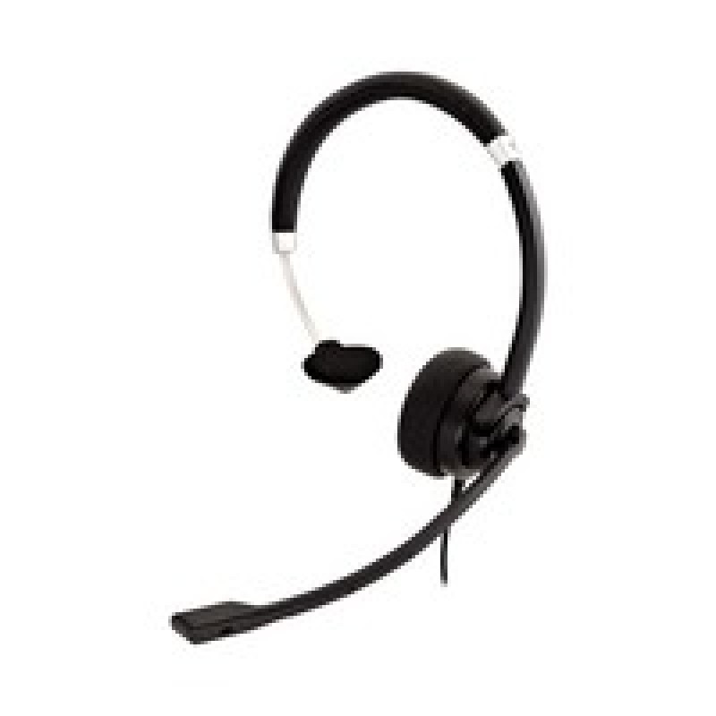 V7 Deluxe Mono Headset W/Mic/Vol Ctrl 1.8M 3.5MM BLK IN