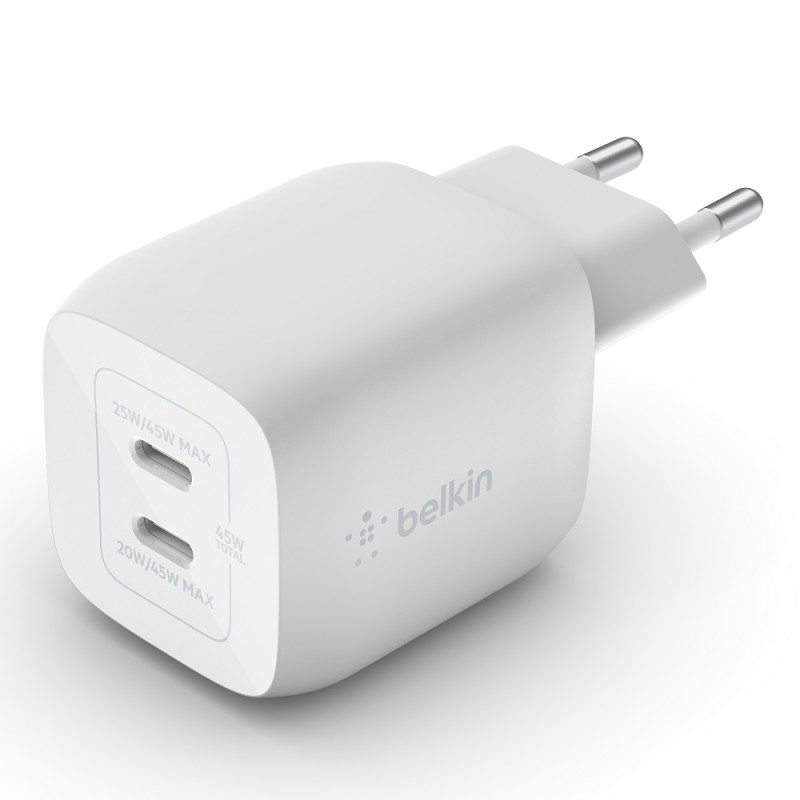 Belkin 45W Dual USB-C GaN/Ladegeraet Mit Power Deliver
