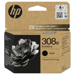 HP 308e EvoMore Black Original Ink Cartridge (320 pages)