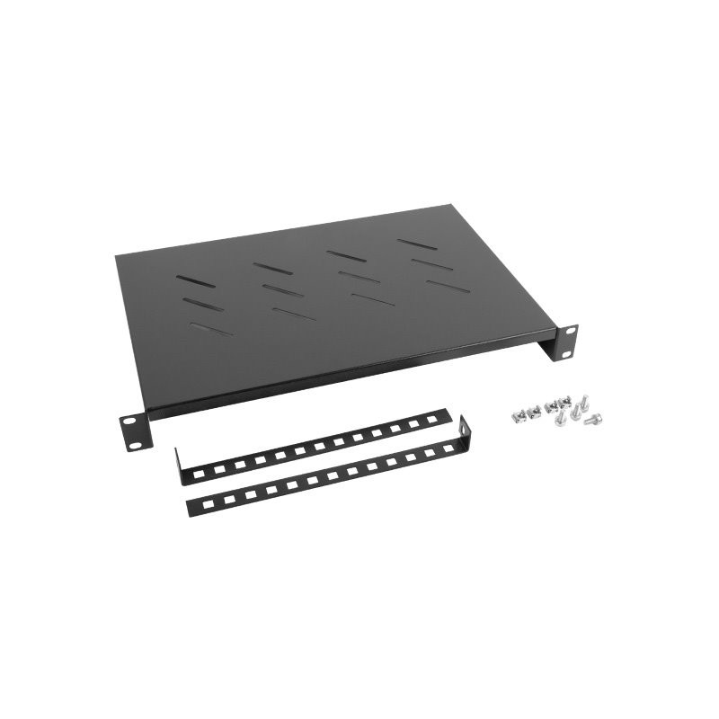 19" PEVNÁ POLICE 1U/483X300MM MAX. NOSNOST DO 25 AK1004B