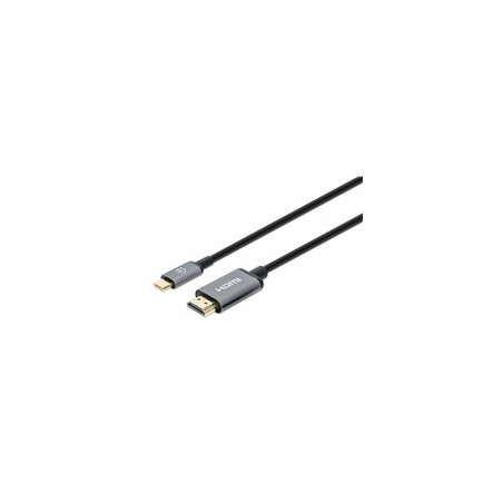 Manhattan kabel USB-C na HDMI, USB-C Male na HDMI Male, 2m, černá