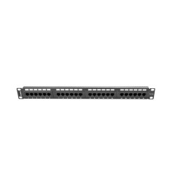 PATCH PANEL 24 PORTŮ 1U 19" CAT.5E UTP ČERNÝ LANB