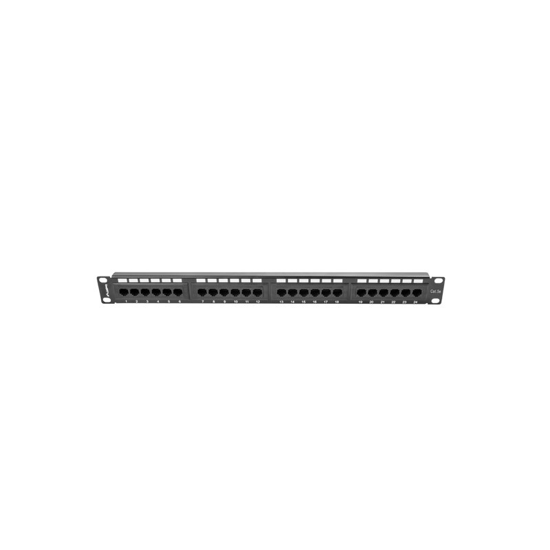 PATCH PANEL 24 PORTŮ 1U 19" CAT.5E UTP ČERNÝ LANB