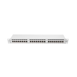 PATCH PANEL 24 PORTŮ 1U 19" CAT.6 FTP STÍNĚNÝ ŠED