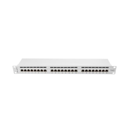 Lanberg Patch Panel 24 portů 1U 19" CAT.6 FTP stíněný šed