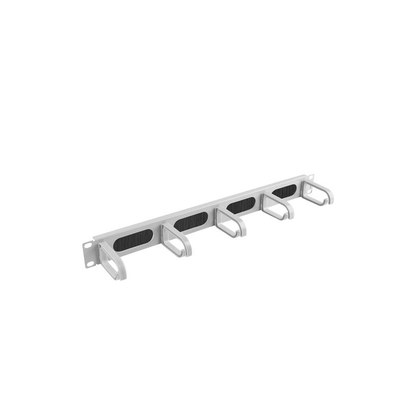 Lanberg 19" Panel S kartáčem pro vedení kabelů 5 kroužků