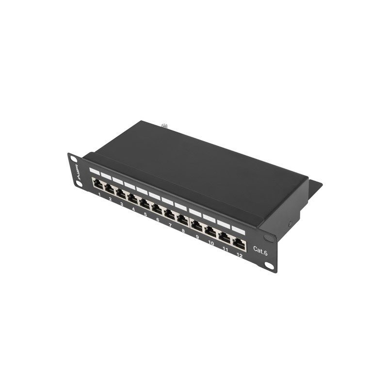 Lanberg Patch Panel 12PORT 1U 10" CAT.6 FTP stíněný černý