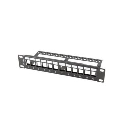 PATCH PANEL 12 PORTŮ 1U S ORGANIZÉREM PRO KEYSTONE PPKS9112B